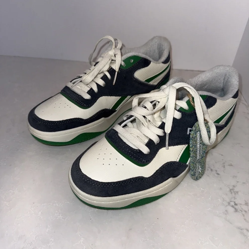 Reebok Mens Court Advance White Navy Glen Green GALAXY1 Sneakers Size 9.5